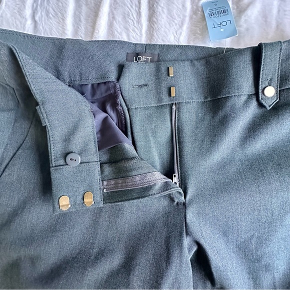 LOFT Pants - "Curvy Slim" Green with Brass details - 8 Petite - NWT Never Worn - Picture 7 of 12